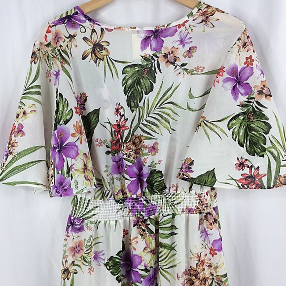 Haute Project Los Angeles Tropical Floral Long Duster Cardigan Jacket Top - Picture 5 of 9